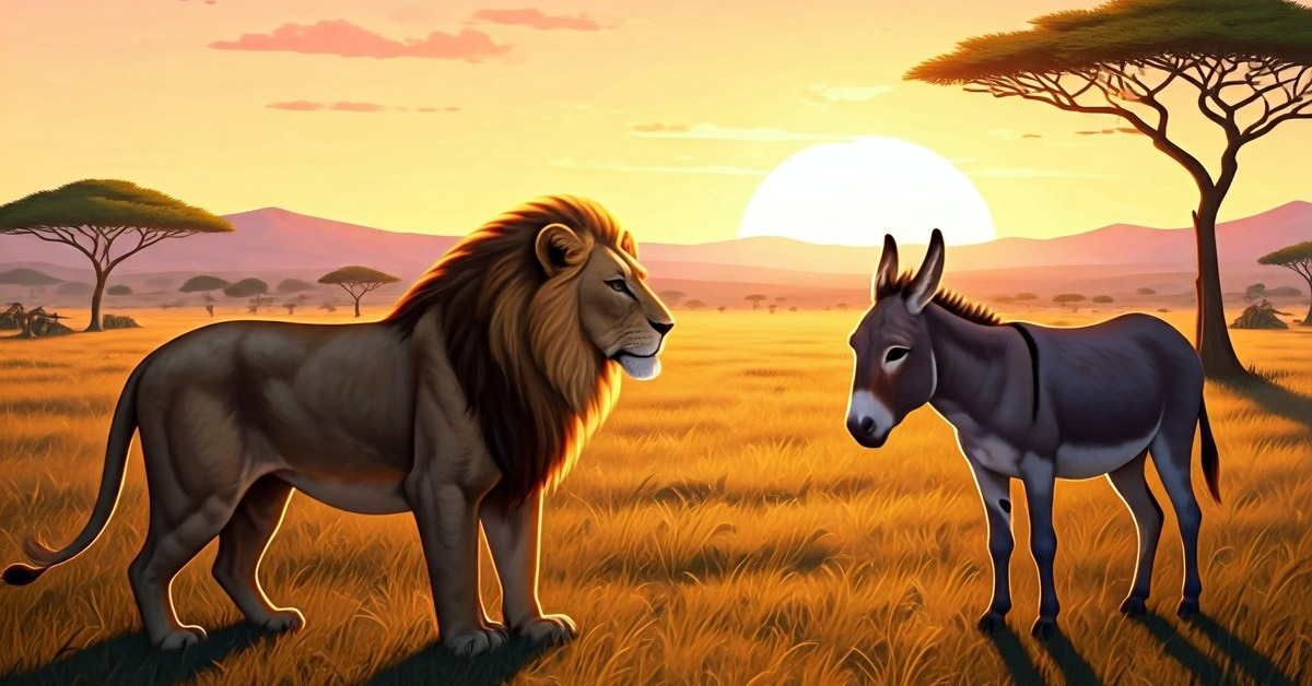 The Lion And The Foolish Donkey